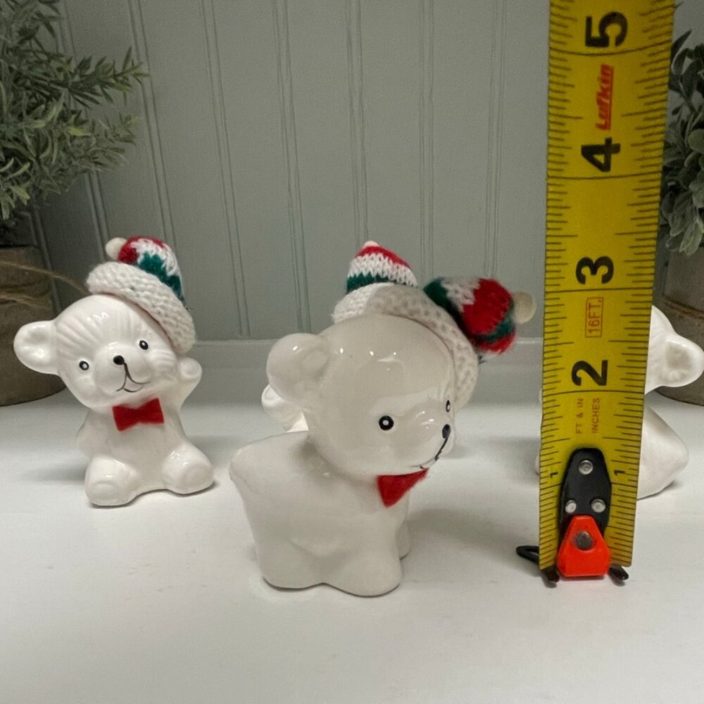 VINTAGE Christmas Around the World Snow Bear Ornaments Lot of Four (4) - Picture 5 of 7